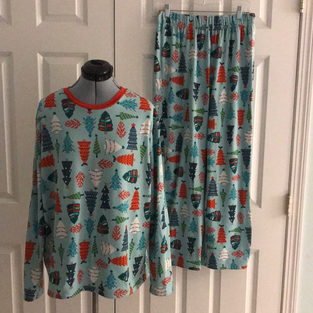 Jammies For Your Families Christmas Pajama Set Top Bottoms Christmas Trees M Men